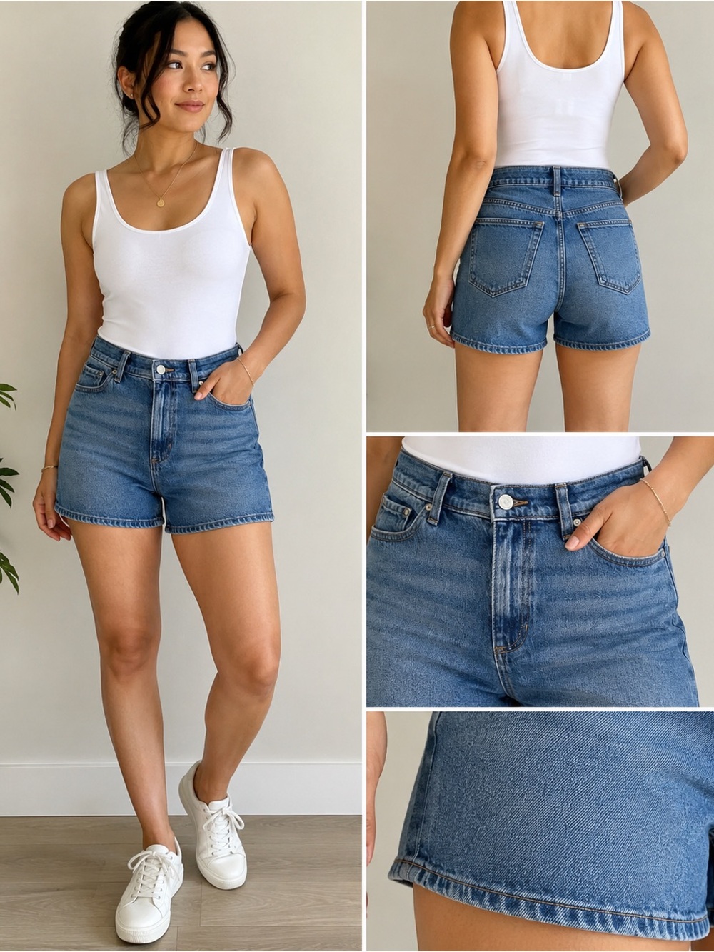 Banana Republic Medium Blue High-Rise Denim Shorts